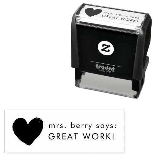 Teacher Great Work Add Your Text Self_inking Stamp
