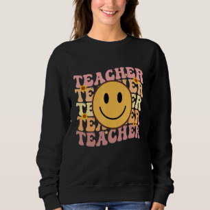 Teacher Groovy Retro Hippie 3 Sweatshirt