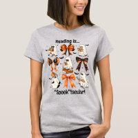 Teacher Halloween Coquette Bows and Reading Ghosts