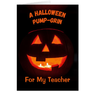 Teacher Halloween Cute Jack o' Lantern Cards