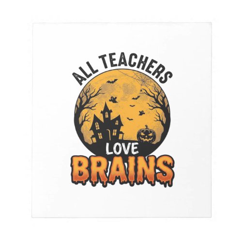 Teacher Halloween Love Brains Vintage Design_1 Notepad