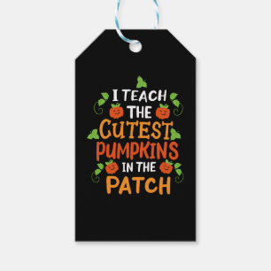 Teacher Halloween Pumpkin Halloween Costume Gift Tags