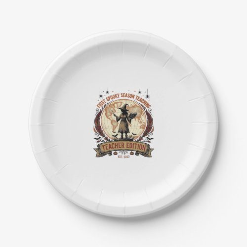 Teacher Halloween Shirt for First Spooky Season Te Paper Plates