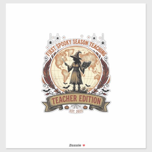Teacher Halloween Shirt for First Spooky Season Te Sticker