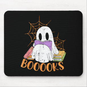 Teacher Halloween Shirt Ghost Teacher Book Library Mouse Pad
