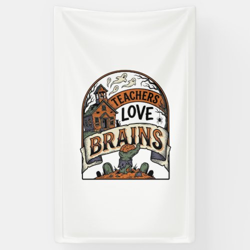 Teacher Halloween Shirt Teachers Love Brains_1 Banner