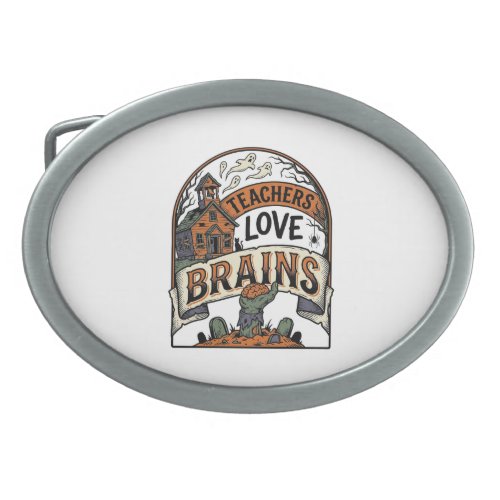 Teacher Halloween Shirt Teachers Love Brains_1 Belt Buckle