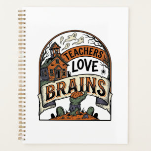 Teacher Halloween Shirt Teachers Love Brains_1 Planner