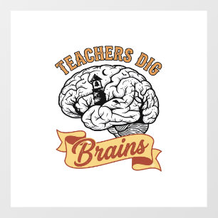 Teacher Halloween Shirt Vintage Engraved Brain Pun Floor Decals
