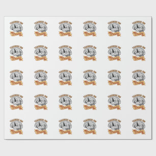 Teacher Halloween Shirt Vintage Engraved Brain Pun Wrapping Paper