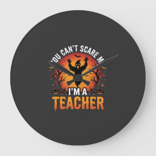 Teacher Halloween Spooky Ghost Teacher Design_1 Large Clock