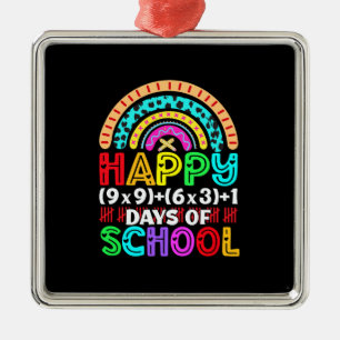 Teacher Happy 100 Days Of School Metal Ornament