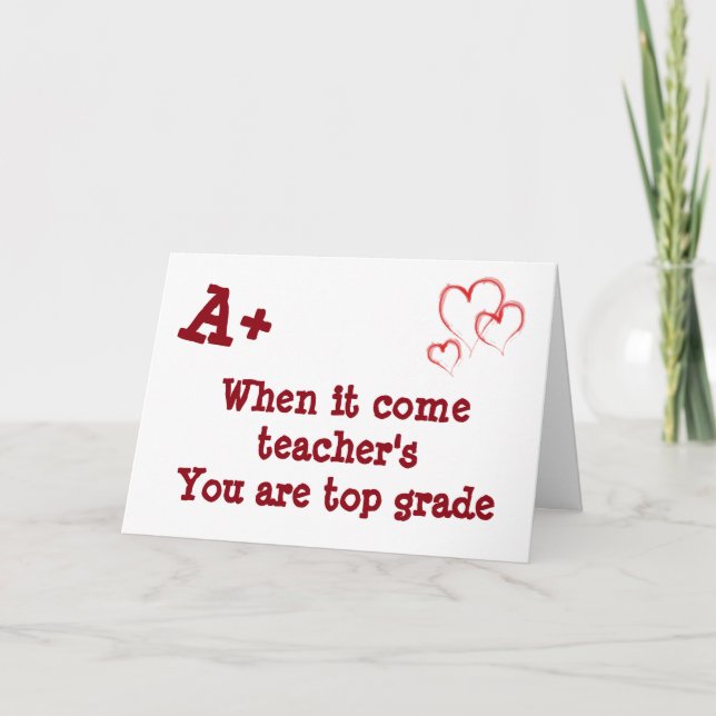 ***TEACHER*** HAPPY BIRTHDAY **A+** CARD (Front)