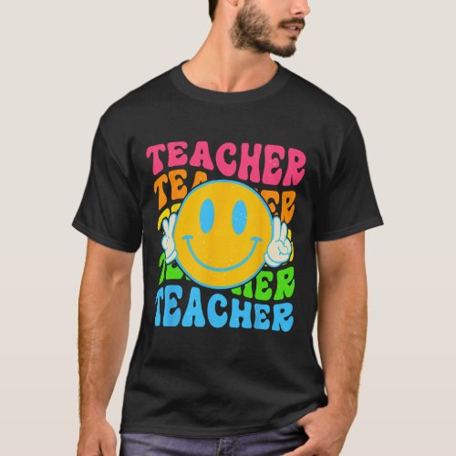 Teacher Happy Smile Face _ Elementary School Teach T_Shirt