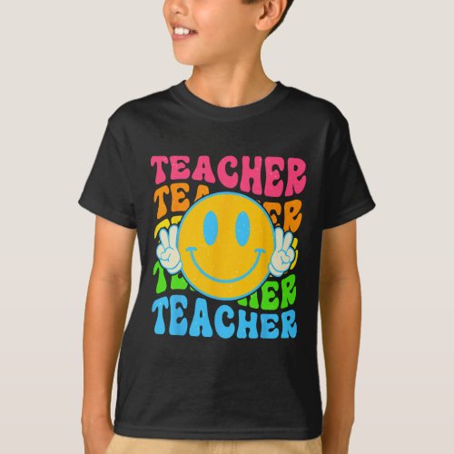 Teacher Happy Smile Face _ Elementary School Teach T_Shirt