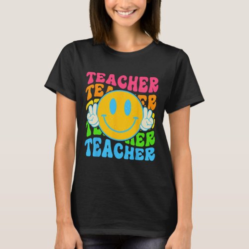 Teacher Happy Smile Face _ Elementary School Teach T_Shirt