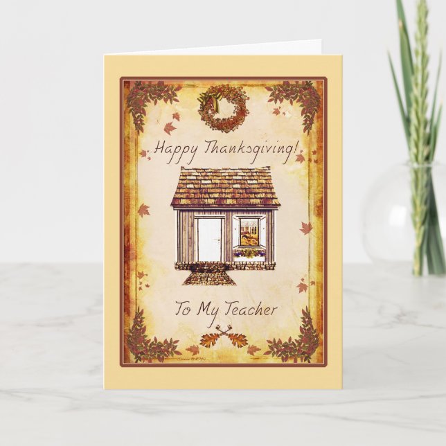 Teacher Happy Thanksgiving Card (Front)