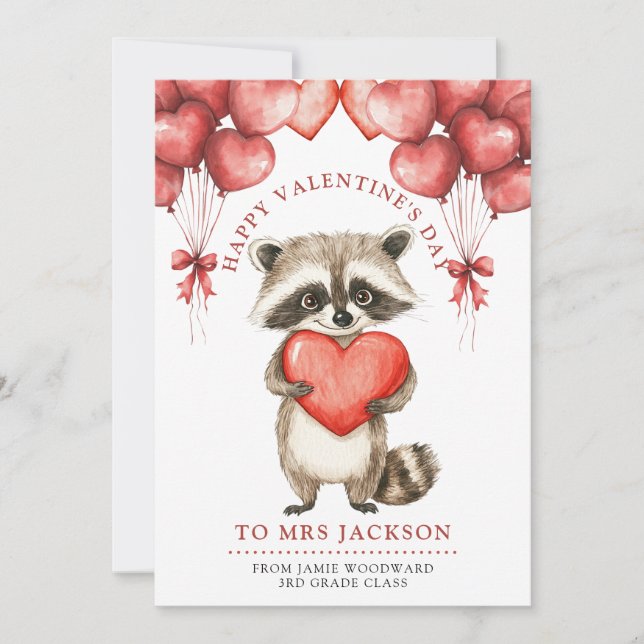 Teacher Happy Valentine's Day    Holiday Card (Front)