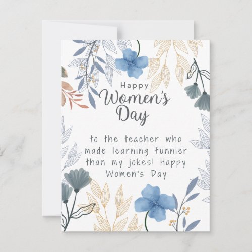 Teacher _ Happy Womens Day card