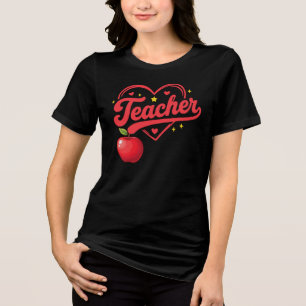 Teacher Heart, Teacher Appreciation Tri-Blend Shirt