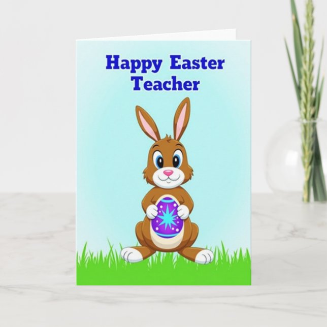Teacher Holiday Bunny Gift Card (Front)