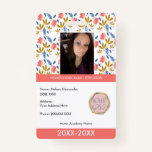 Teacher Homeschooling School Mom ID Botanical  Badge