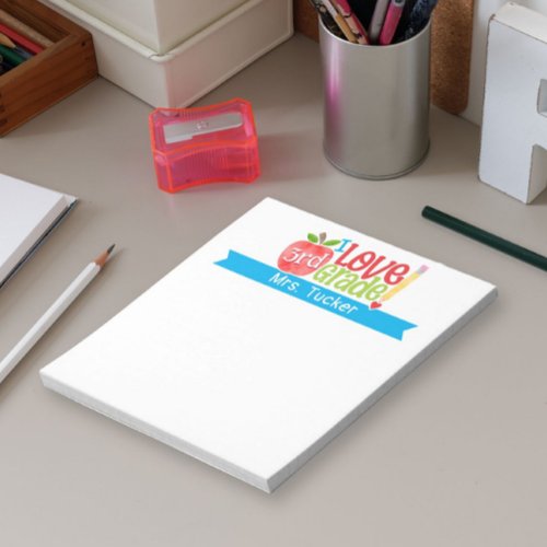 Teacher I Love My Class Any Grade Cute Apple Notepad