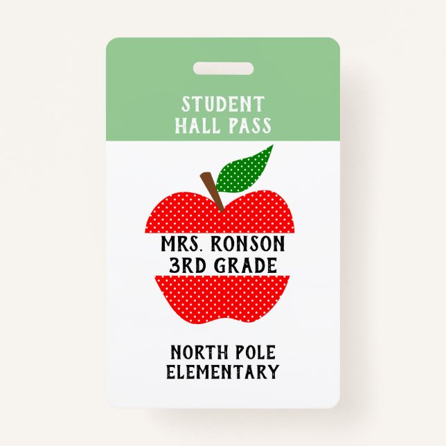 Teacher ID Apple teacher or student pass Badge (Front)