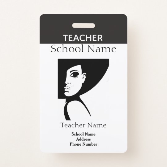 Teacher ID Badge Zazzle