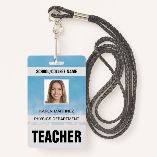 Teacher ID Card Badge (Front with Lanyard)