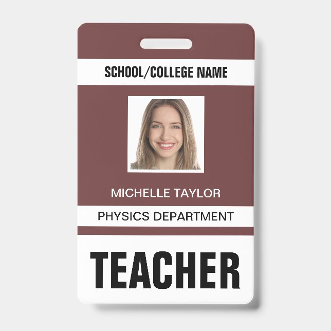 Teacher ID Card Badge (Front)