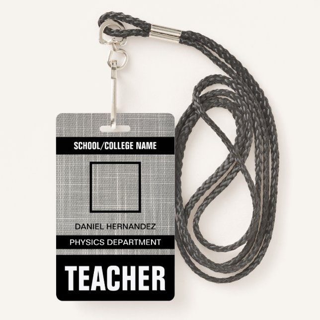 Teacher ID Card Badge (Front with Lanyard)