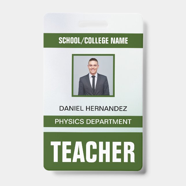 Teacher ID Card Badge (Front)