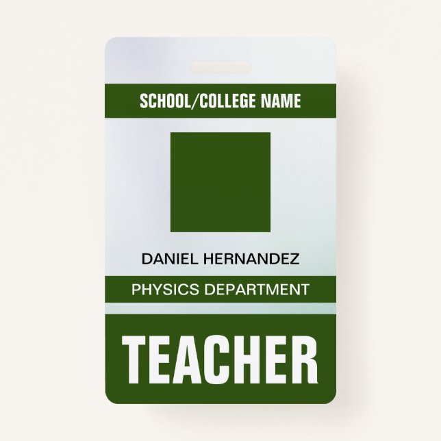 Teacher ID Card Badge (Front)