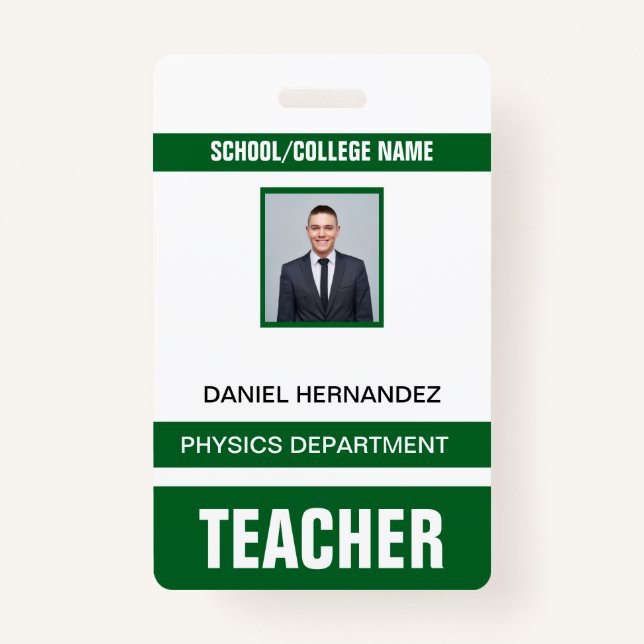 Teacher ID Card  Badge (Front)