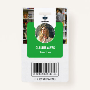 Teacher ID Card Green Collage School ID Card Badge