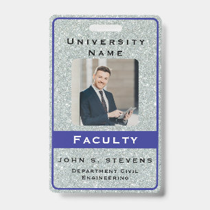 Teacher ID Card Name School Template Photo Badge