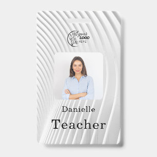 Teacher ID Card Name School Template Photo Badge