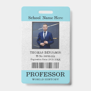 Teacher ID Card Name School Template Photo Badge