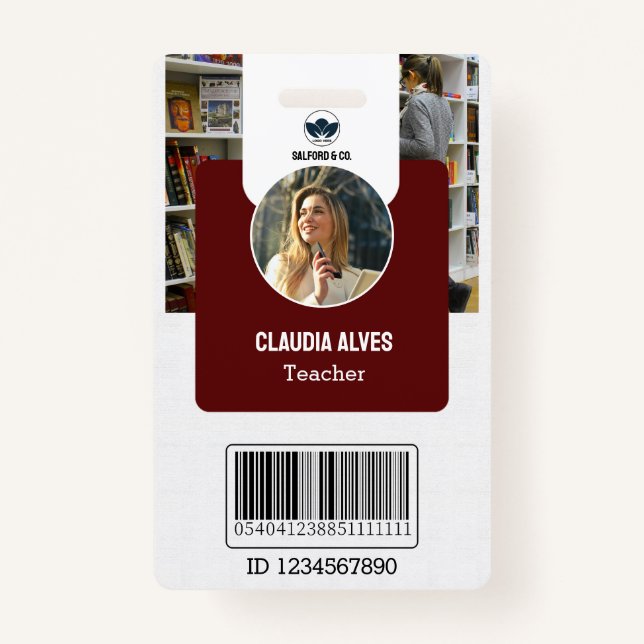 Teacher ID Card | Navy Collage School ID Card Badge (Front)