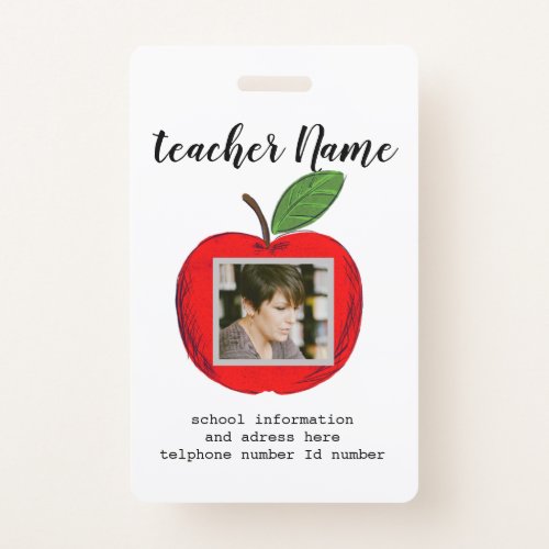 Teacher ID school teacher ID Badge