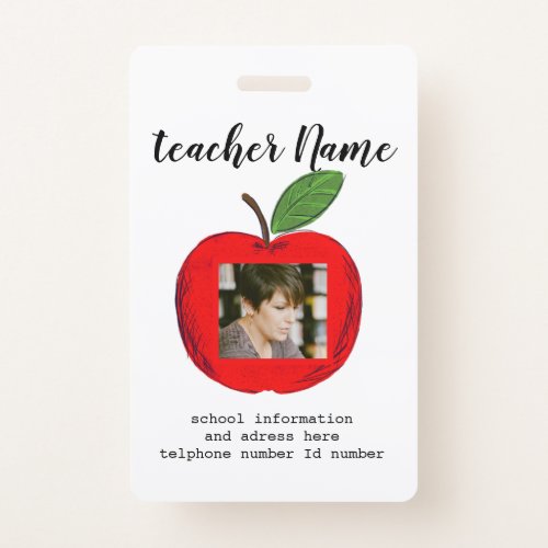 Teacher ID school teacher ID ID Badge