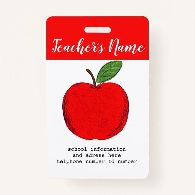 Teacher ID school teacher ID ID Badge (Front)