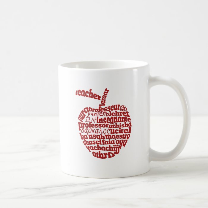 Teacher in all languages Red Apple Coffee Mugs