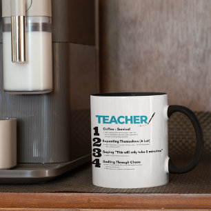 Teacher in Blue qualities with inkpen writing Mug