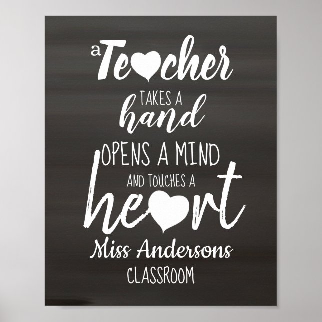 Teacher Inspirational Personalized Quotes Poster (Front)