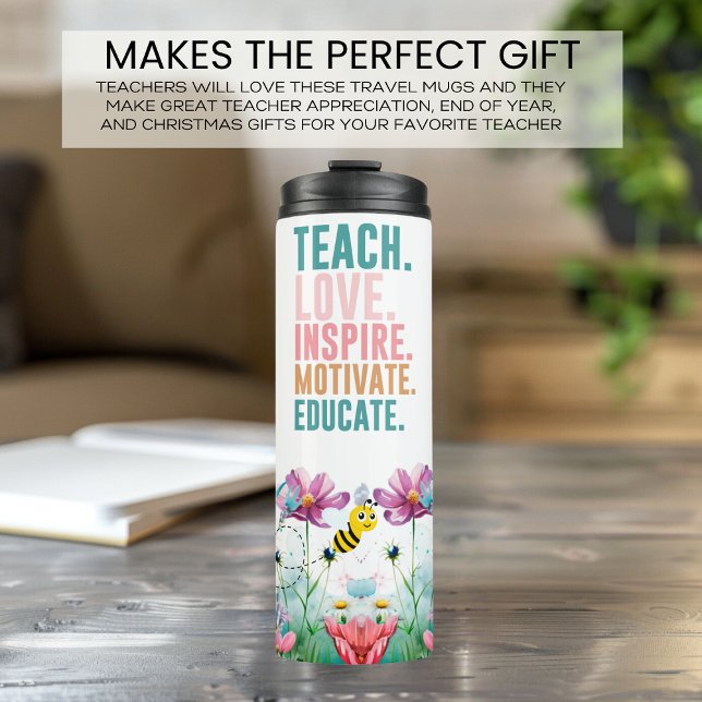 Teacher Inspiring Quote Wildflowers Thermal Tumbler (Creator Uploaded)