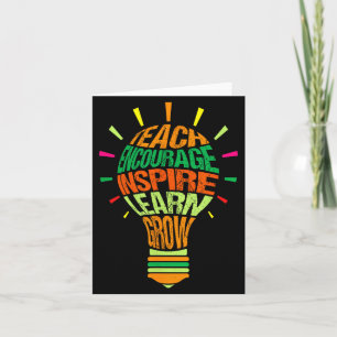 Teacher Insrational Definition Colorful Lightbulb  Card