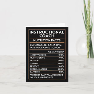 Teacher Instructional Coach Nutrition Facts Back T Card