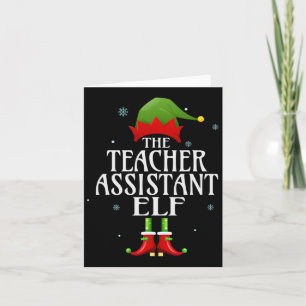 Teacher Istant Elf Xmas Matching Family Group Chri Card